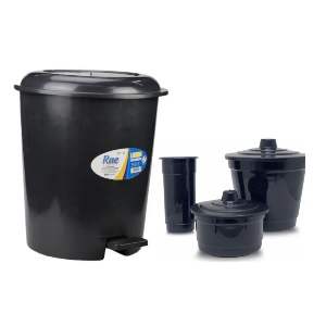 LIXEIRA  12L RAE PED KIT PIA PRETO 1005