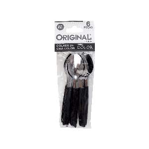 COLHER ORIGINAL C/6 CHA PRETO BAG 189