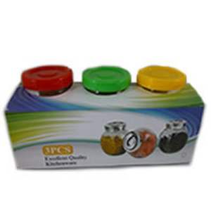 PORTA CONDIMENTO VIDRO 3 PCS  HF-3